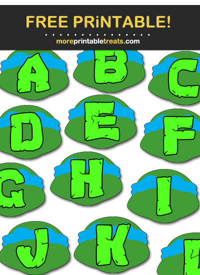 Free Printable Blue Ninja Turtles-Inspired Banner Letters for DIY Banner