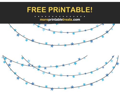 Free Printable Blue Star Bunting Banner Cut Outs