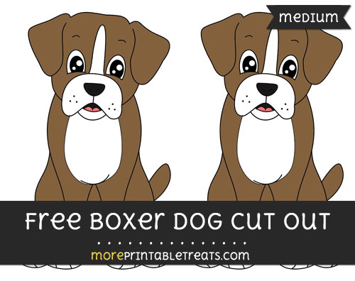 Free Boxer Dog Cut Out - Medium Size Printable