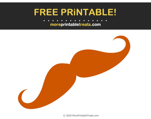 Free Printable Burnt Orange Handlebar Moustache Cut Out