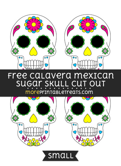 Free Calavera Mexican Sugar Skull Cut Out - Small Size Printable