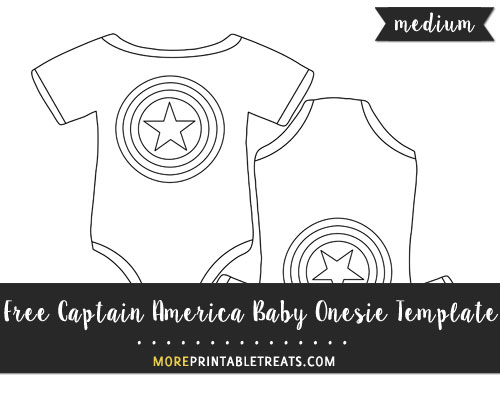 Free Captain America Baby Onesie Template - Medium Size