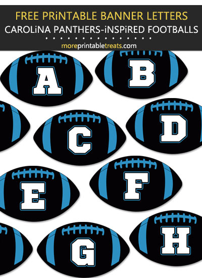 Free Printable Carolina Panthers-Inspired Football Bunting Banner