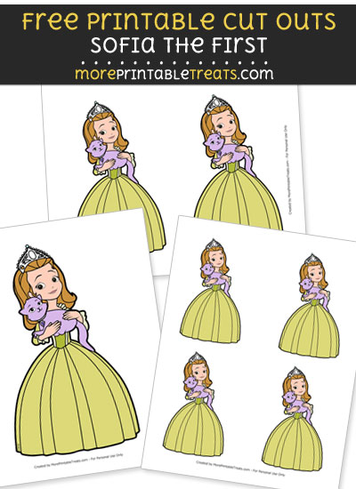 Free Cartoon Amber and Cat from Sofia the First Cut Outs - Printable