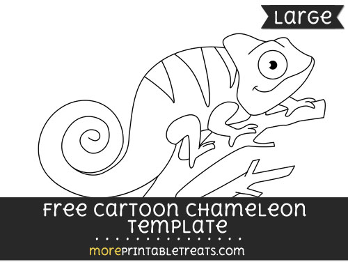 Free Cartoon Chameleon Template - Large