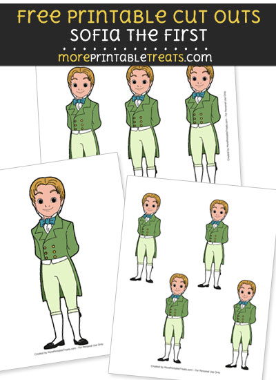 Free Cartoon James from Sofia the First Cut Outs - Printable