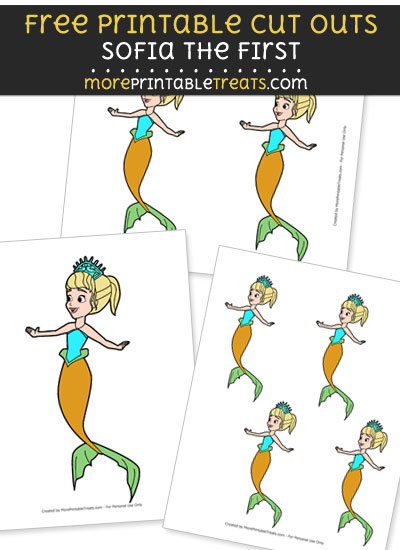 Free Cartoon Mermaid Princess Oona Cut Outs - Printable - Sofia the First