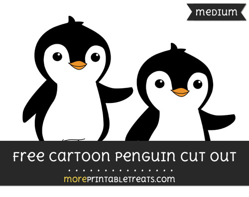 Free Cartoon Penguin Cut Out - Medium Size Printable