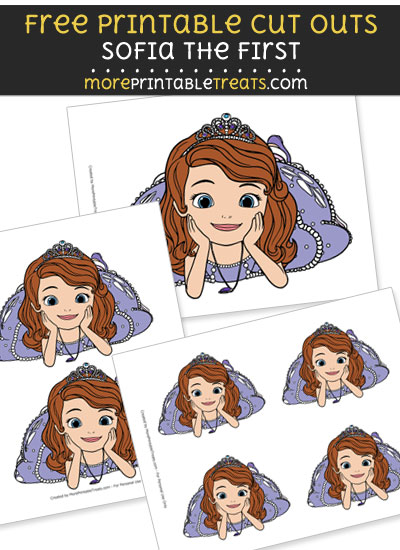 Free Cartoon Sofia Laying on Floor Cut Outs - Printable - Sofia the First