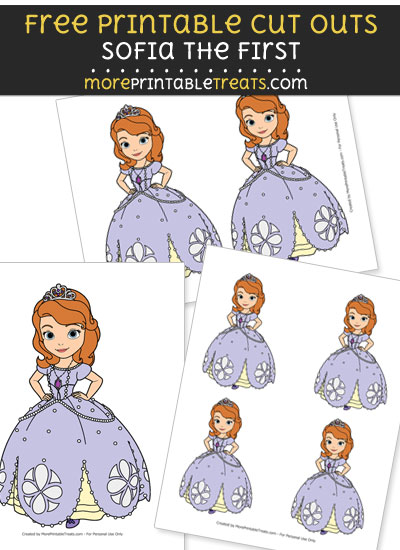 Free Cartoon Sofia with Hands on Hips Cut Outs - Printable - Sofia the First