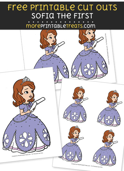 Free Cartoon Sofia with Letter Cut Outs - Printable - Sofia the First