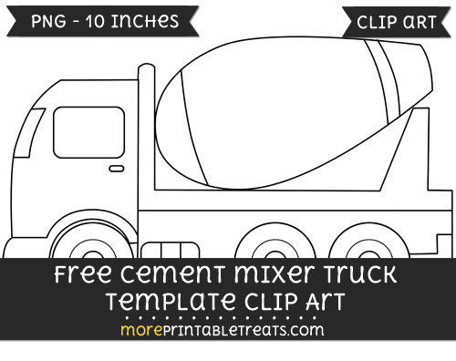 Free Cement Mixer Truck Template - Clipart