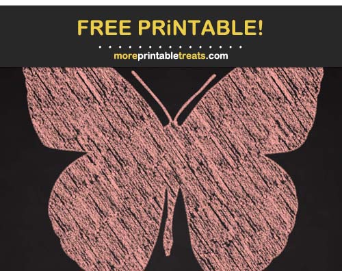 Free Printable Chalk-Style Salmon Pink Butterfly Cut Out