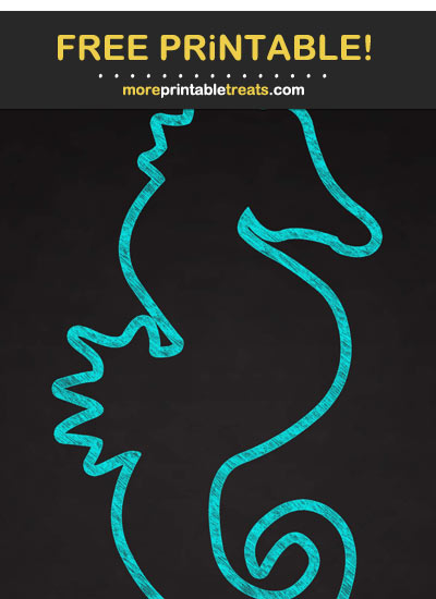 Free Printable Chalk-Style Seahorse Cut Out