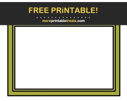Free Printable Chartreuse Green Rectangle Frame Cut Out