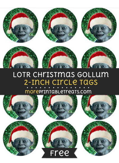 Lord of the Rings Christmas Gollum 2-Inch Circle Tags