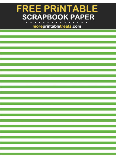 Free Printable Clover Green Horizontal Stripes Scrapbook Paper