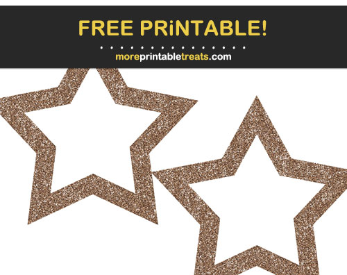 Free Printable Coffee Brown Glitter Star Frames