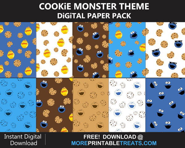 Free Printable Cookie Monster Theme Paper