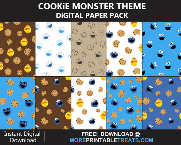 Free Printable Cookie Monster Theme Paper