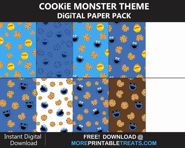 Free Printable Cookie Monster Theme Paper