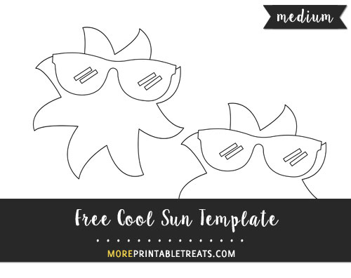 Free Cool Sun Template - Medium Size