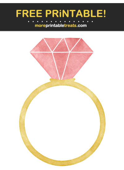 Free Printable Coral Pink Watercolor Engagement Ring