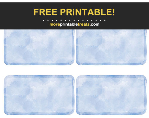 Free Printable Cornflower Blue Watercolor Rectangle Labels