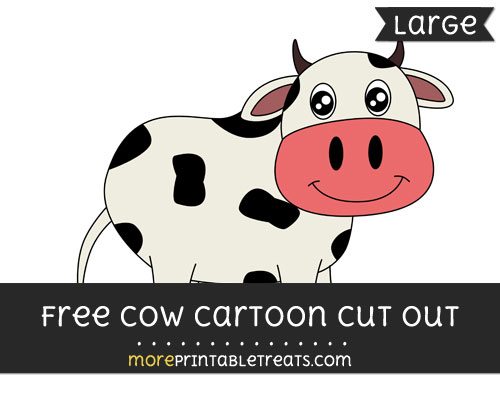Free Cow Cartoon Cut Out - Large size printable