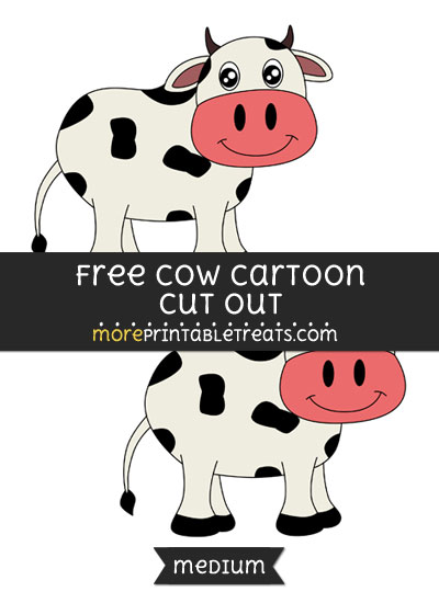 Free Cow Cartoon Cut Out - Medium Size Printable