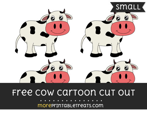 Free Cow Cartoon Cut Out - Small Size Printable