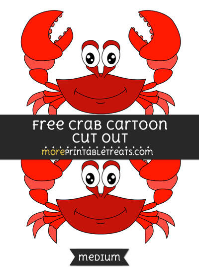 Free Crab Cartoon Cut Out - Medium Size Printable
