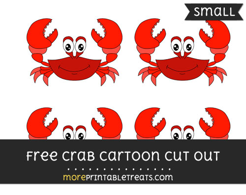 Free Crab Cartoon Cut Out - Small Size Printable