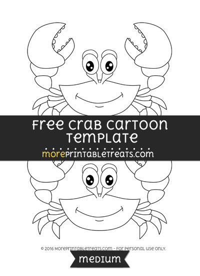 Free Crab Cartoon Template - Medium