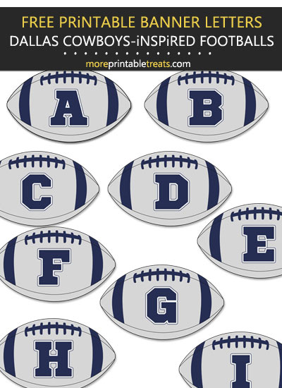 Free Printable Dallas Cowboys-Inspired Football Banner Letters