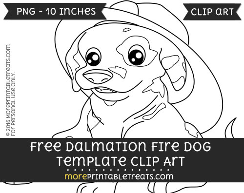Free Dalmation Fire Dog Template - Clipart