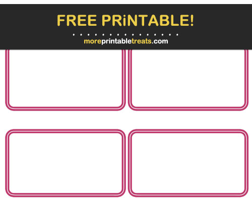 Free Printable Dark Pink White-Outlined Bordered Rectangle Labels