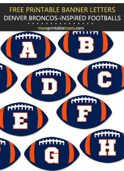 Free Printable Denver Broncos-Inspired Football Bunting Banner