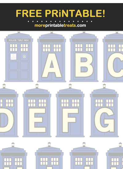Free Printable Dr. Who Tardis Decorated Letters