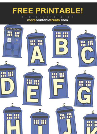 Free Printable Dr. Who Tardis Decorated Letters