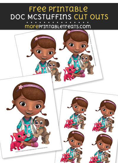 Free Doc McStuffins with Kitten and Puppy Cut Outs - Printable - Doc McStuffins