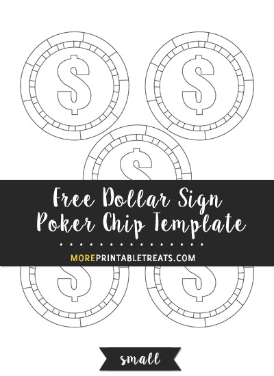 Free Dollar Sign Poker Chip Template - Small Size