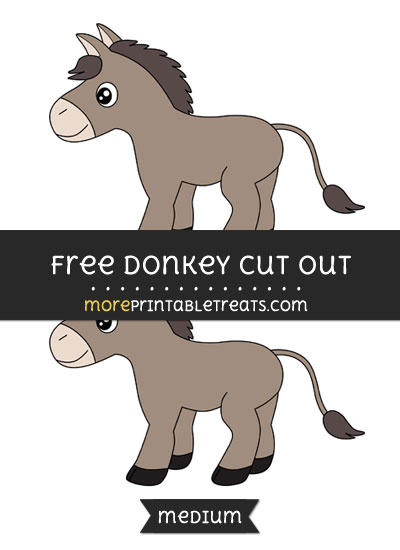Free Donkey Cut Out - Medium Size Printable