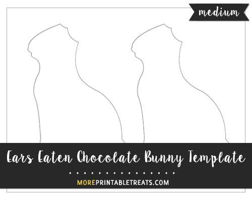 Free Ears Eaten Chocolate Bunny Template - Medium Size