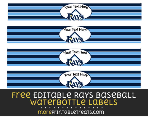 Free Editable Rays Baseball Waterbottle Labels to Print