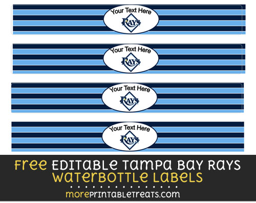 Free Editable Tampa Bay Rays Water Bottle Labels to Print