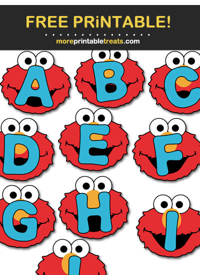 Free Printable Elmo Face Banner Letters for DIY Banner