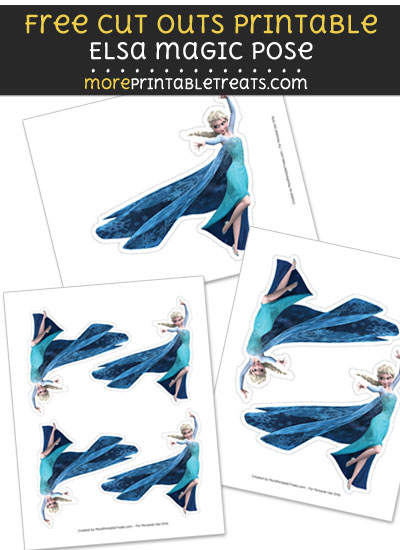 Free Elsa Magic Pose Cut Out Printable with Dashed Lines - Frozen