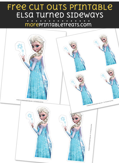 Free Elsa Turned Sideways Cut Out Printable with Dashed Lines - Frozen