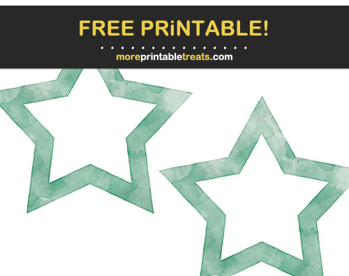 Free Printable Emerald Green Watercolor Star Frames
